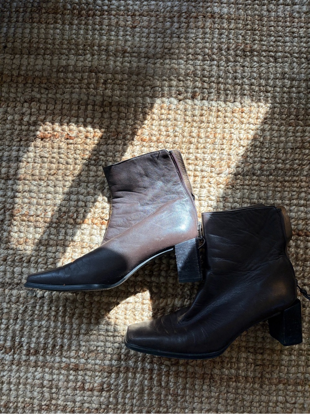 Stuart Weitzman Dark Brown Leather Ankle Boots